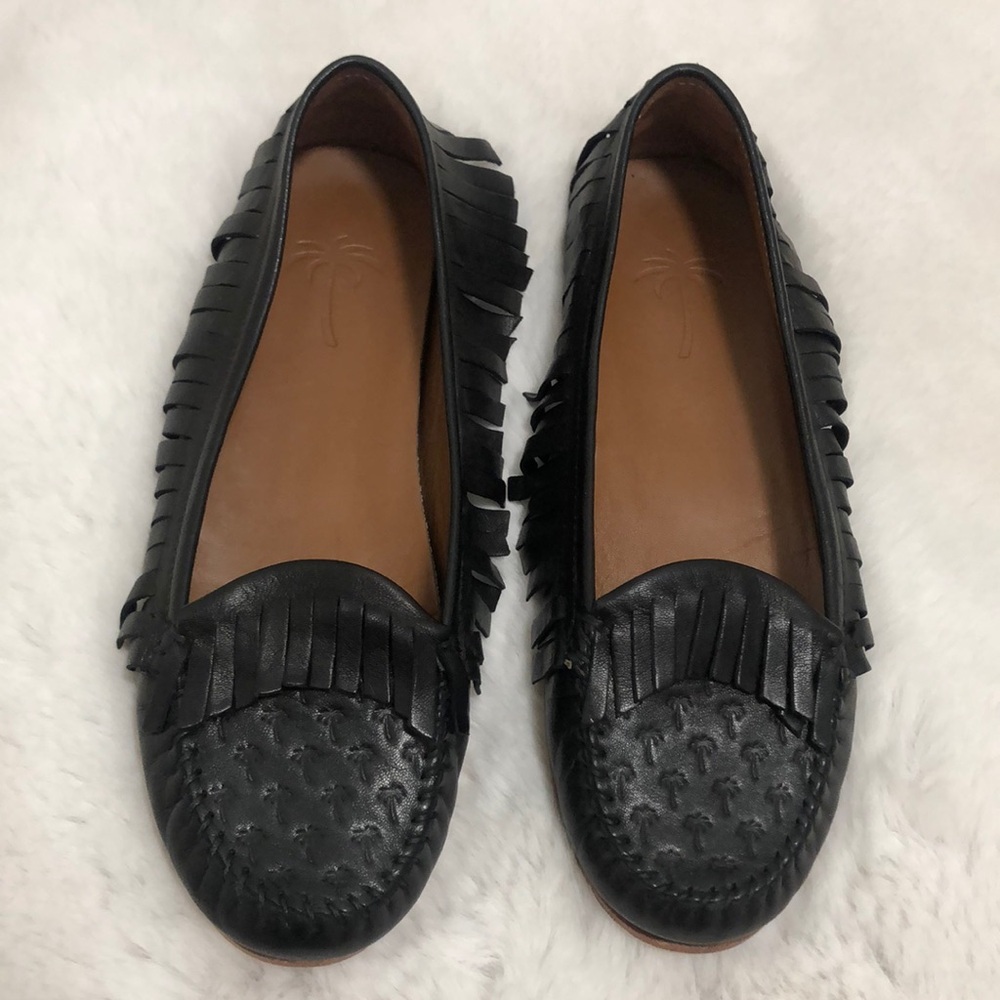 Tomas Maier fringe palm embossed loafer